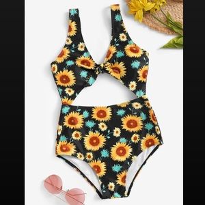 SHEIN Floral One Piece Bathing Suit